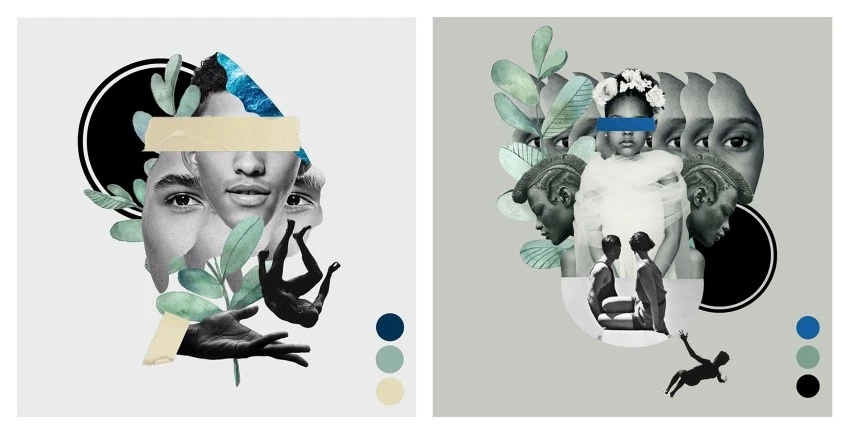 Collage of pictures of people from different cultures 