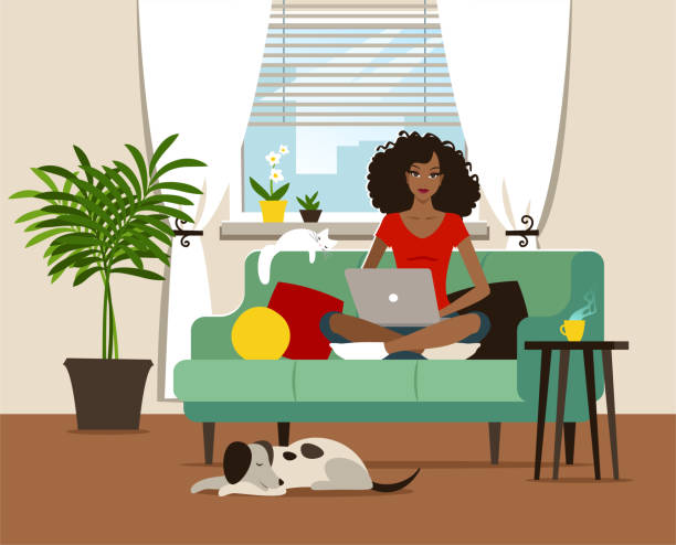 Image Source: https://www.istockphoto.com/vector/home-office-gm1217620426-355495742?phrase=black+woman+working+on+computer 
